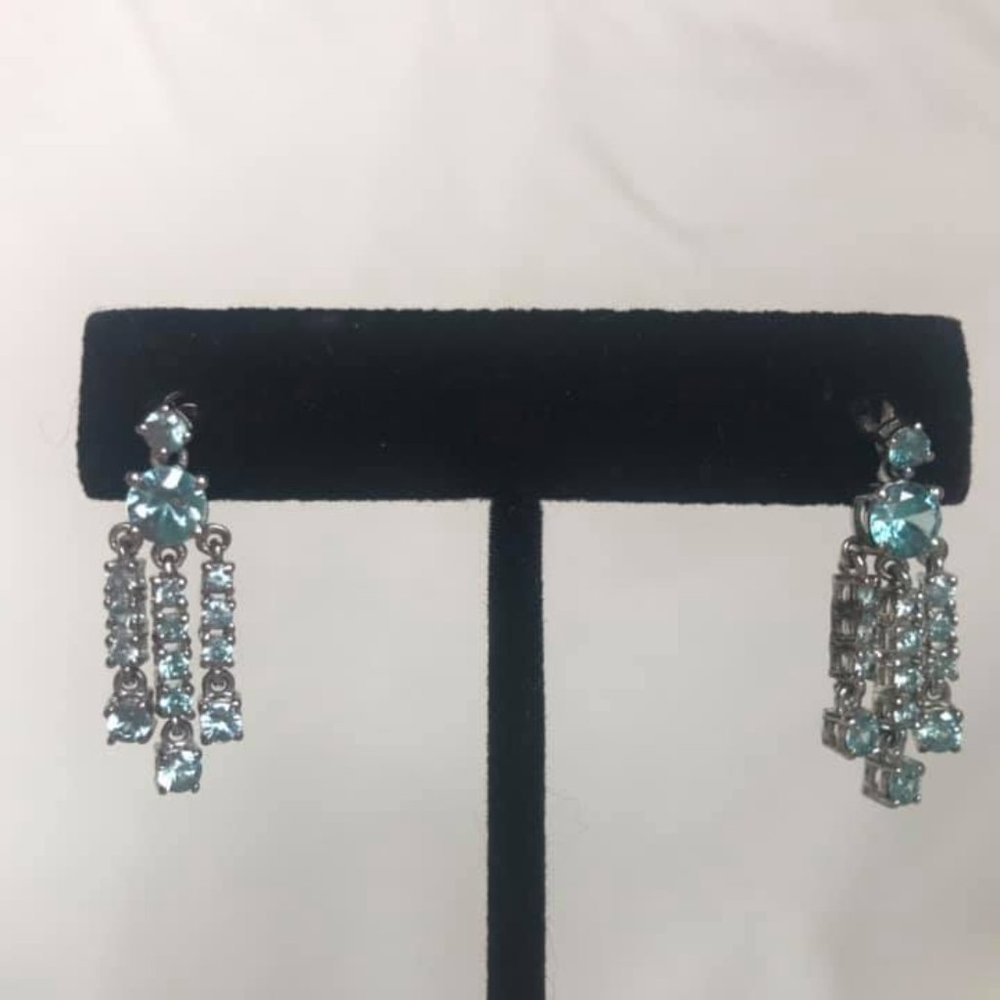 Cambodian blue zircon earrings